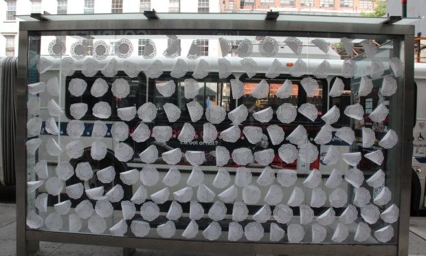 A piece from the Art in Odd Places Festival, which brings guerilla art installations and performance pieces to 14th street for one week each year.